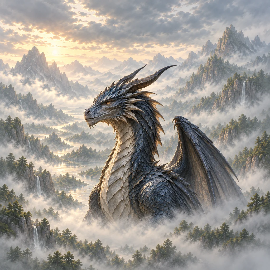 Blue dragon — original AI fan illustration