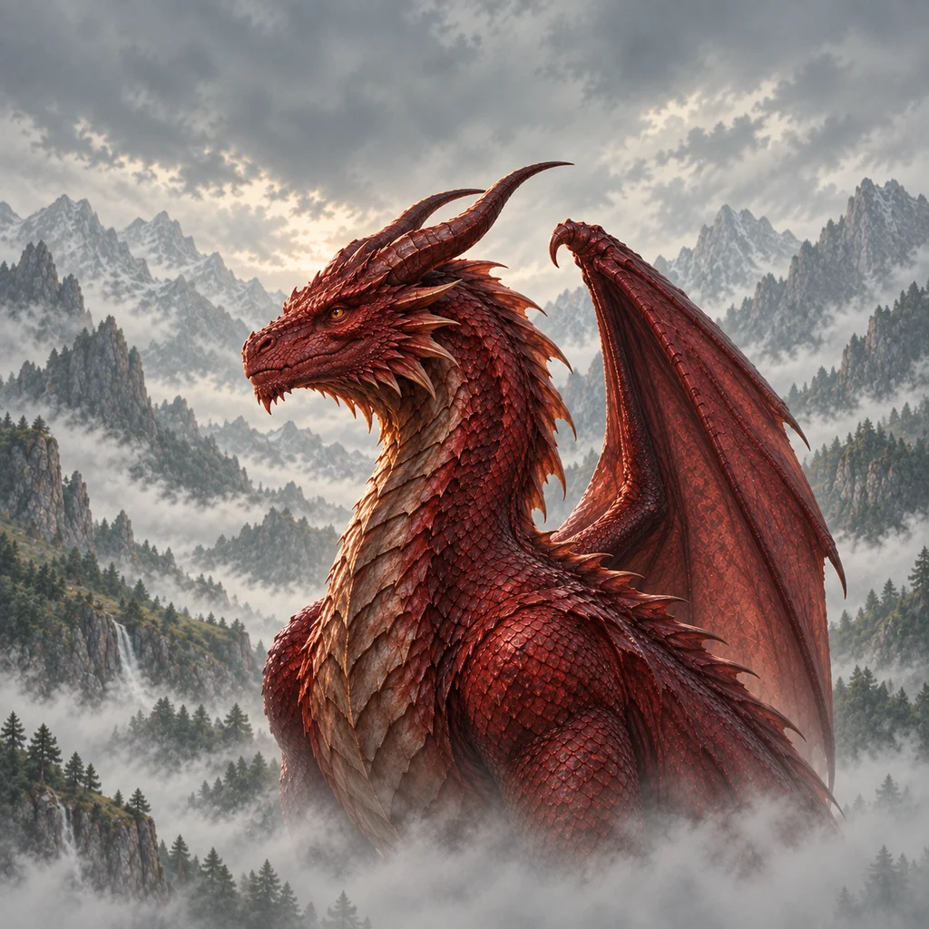 Red dragon — original AI fan illustration